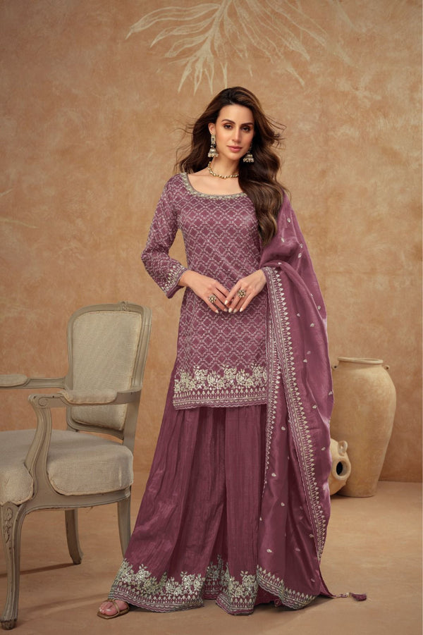 Trendy Silk Style Sharara Suit