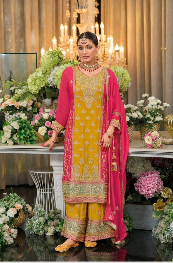 Punjabi Suit with Palazzo Pants for Wedding