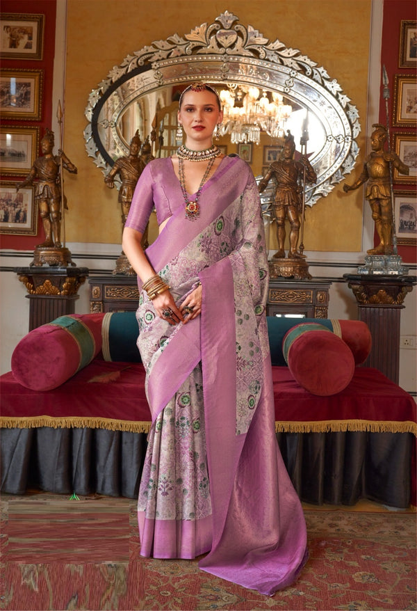 Traditional Digital Printed Designer Tusser Silk Beautiful Saree