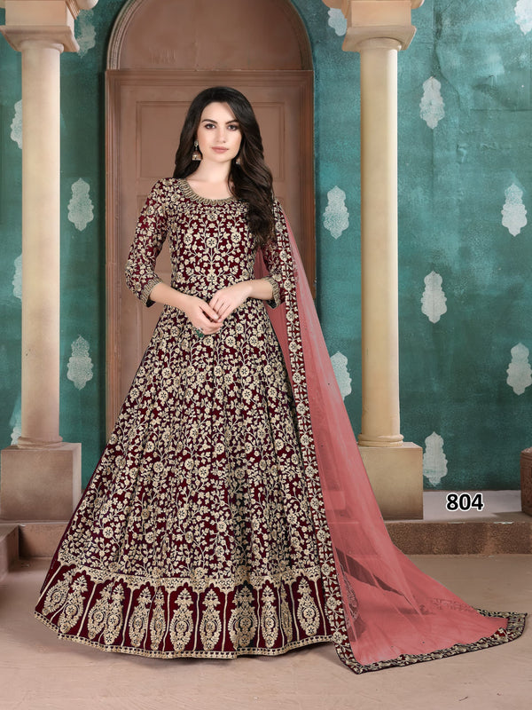 Embroidered Georgette Floor Length Anarkali Suit