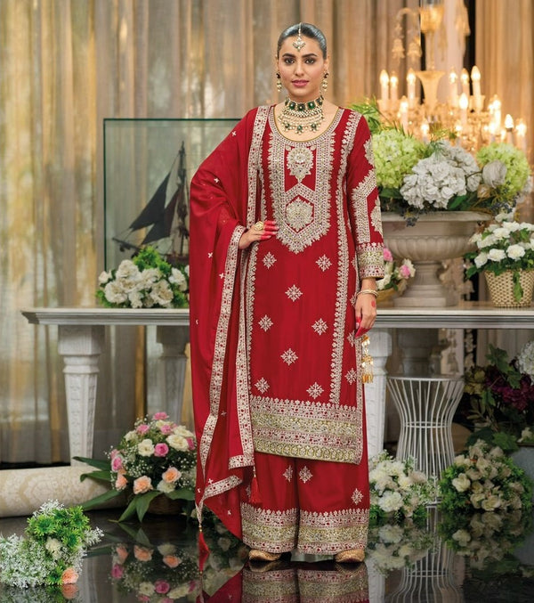 Punjabi Suit with Palazzo Pants for Wedding