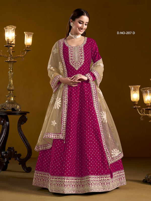 Embroidered Chanderi Butti Anarkali Suit