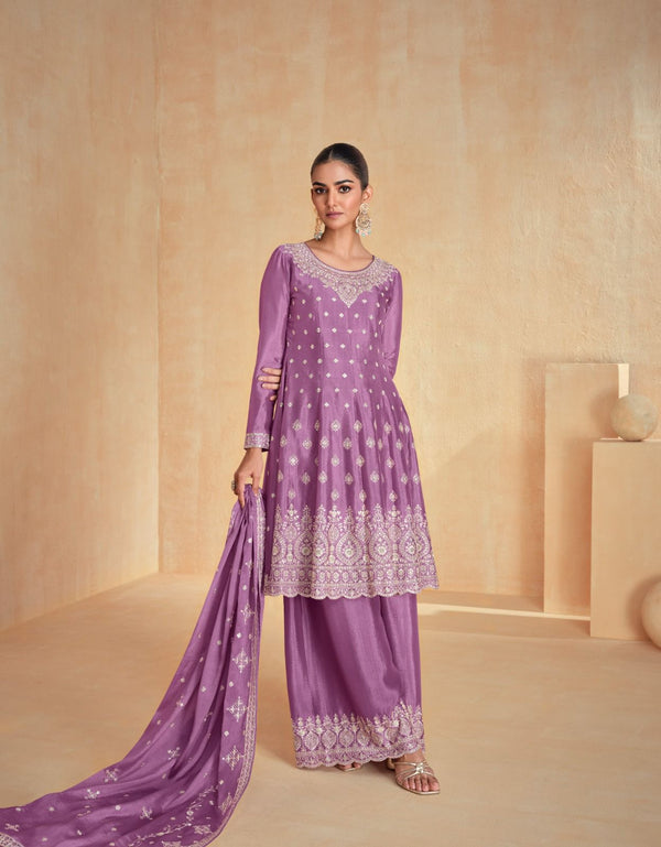 Indian Wedding Short Kurti in Chinon Gharara look