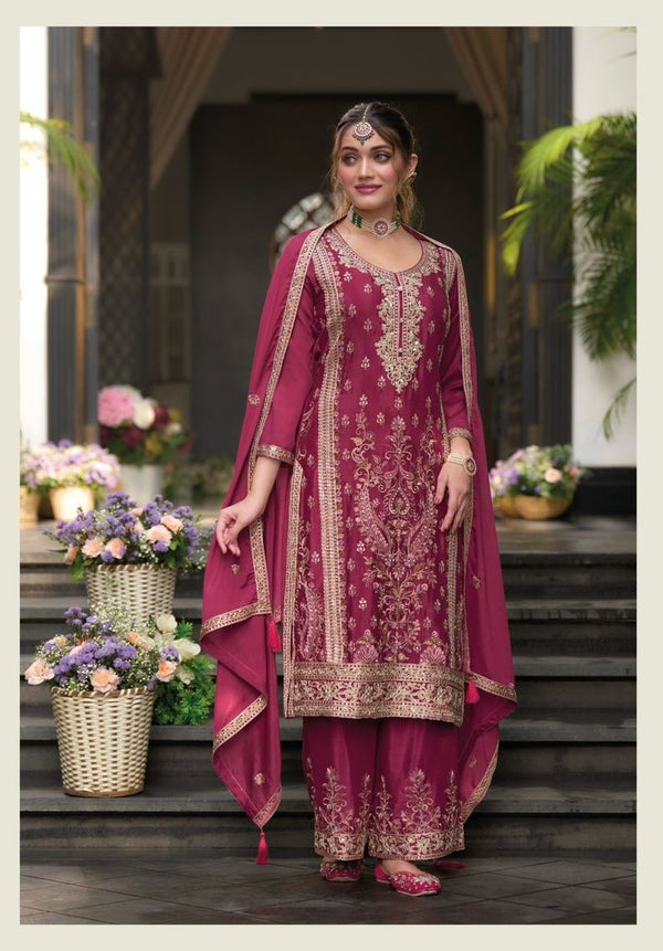 Punjabi Suit with Palazzo Pants for Wedding