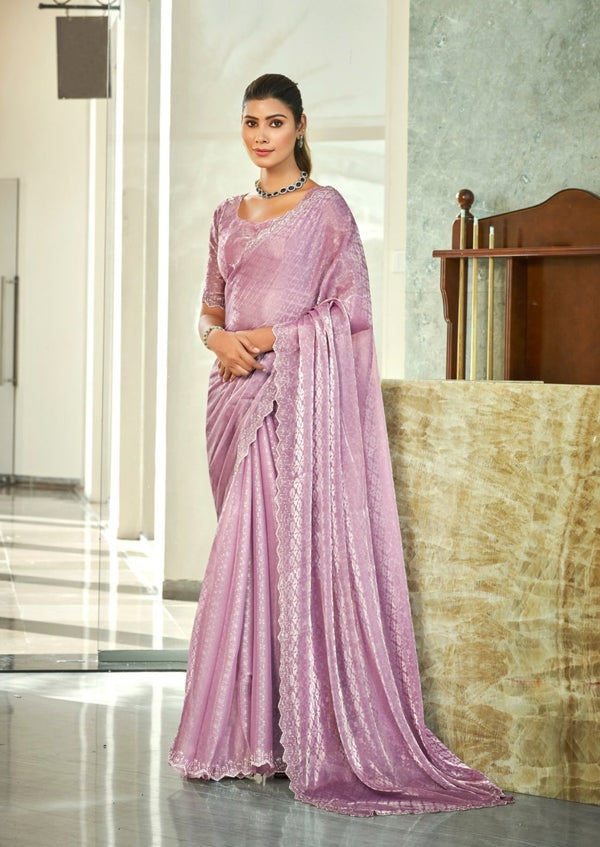 Indian Women Designer Silk Saree With Beads