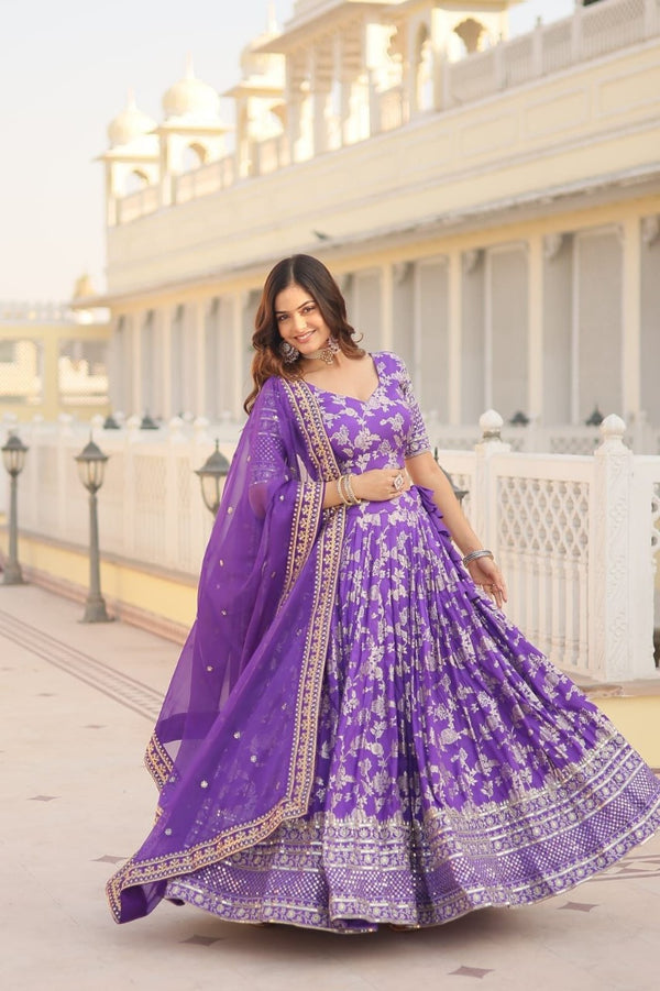 Designer Viscose Lehenga Set with Sequins & Embroidery