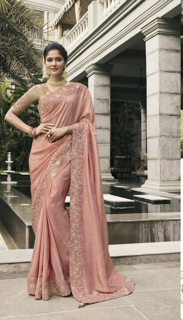 Indian Women Designer Pure Tissue Silk Beautiful Saree