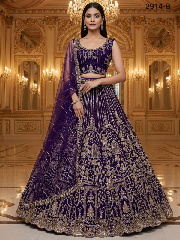 StepnShop Net Bride Maid Lehenga with Embroidery & Sequins Work
