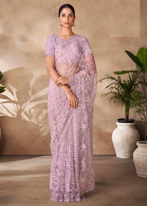 Indian wedding Net Embellished Saree