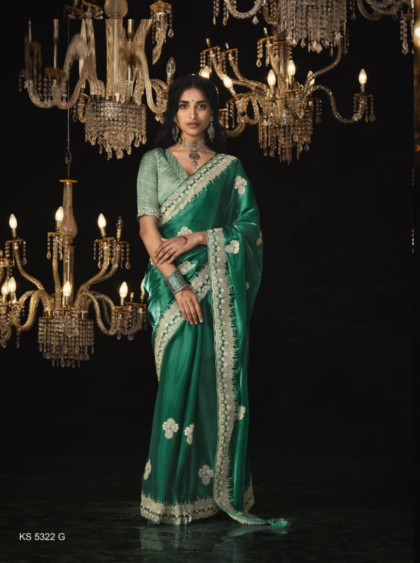 Tissue Silk Saree with Sequins Hand work Blouse