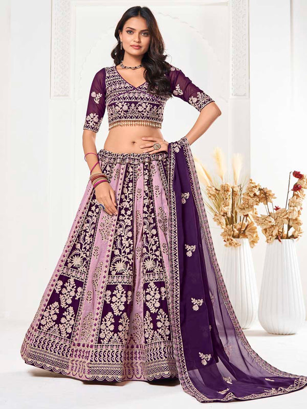 Purple Color Georgette Lehenga Choli