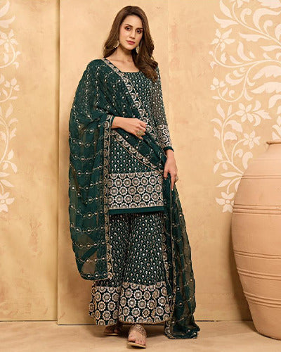 Trendy Indian Mirror Styled Sharara Suit For Woman