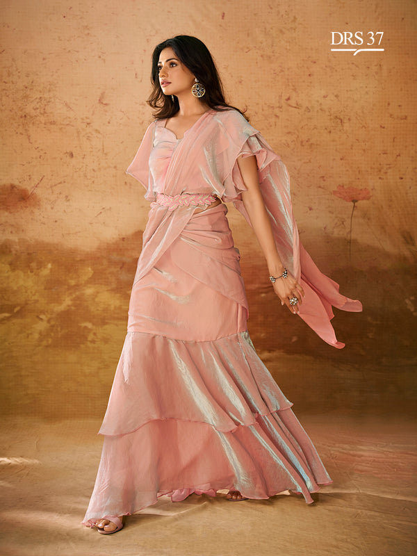 Organza Style Designer 1 Minute Saree