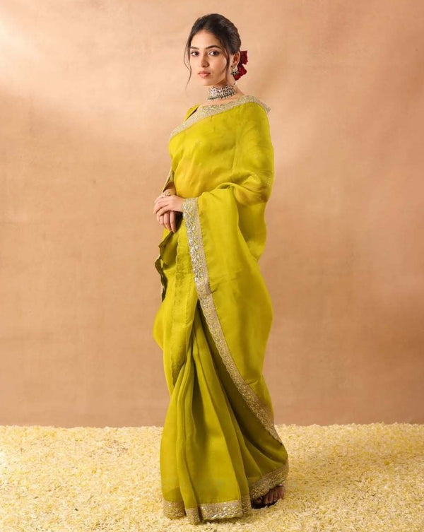 Stepnshop Soft Jimmy Choo Saree with Embroiderey & Sequence Work