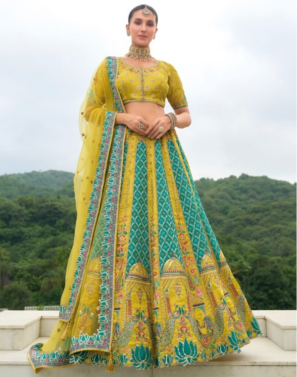 Zari Embroidery With Silk Bridal Lehenga Choli