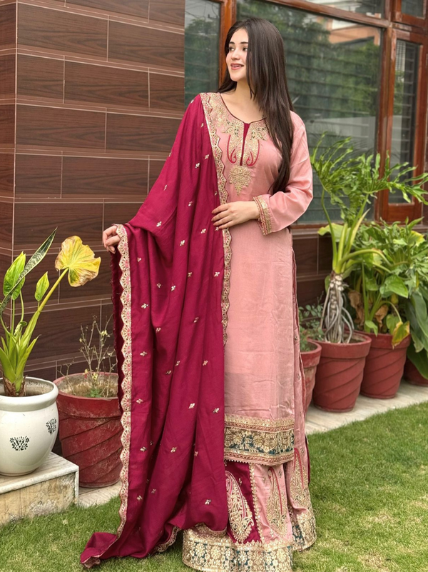 Georgette Lehenga Set with Embroidery Dupatta