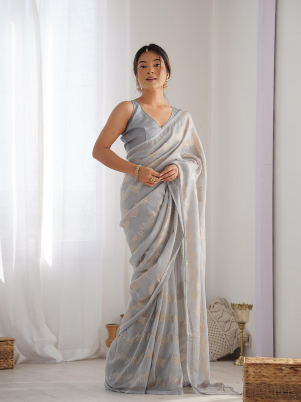 Sequin Embroidered Georgette Saree with Mono Banglori Blouse