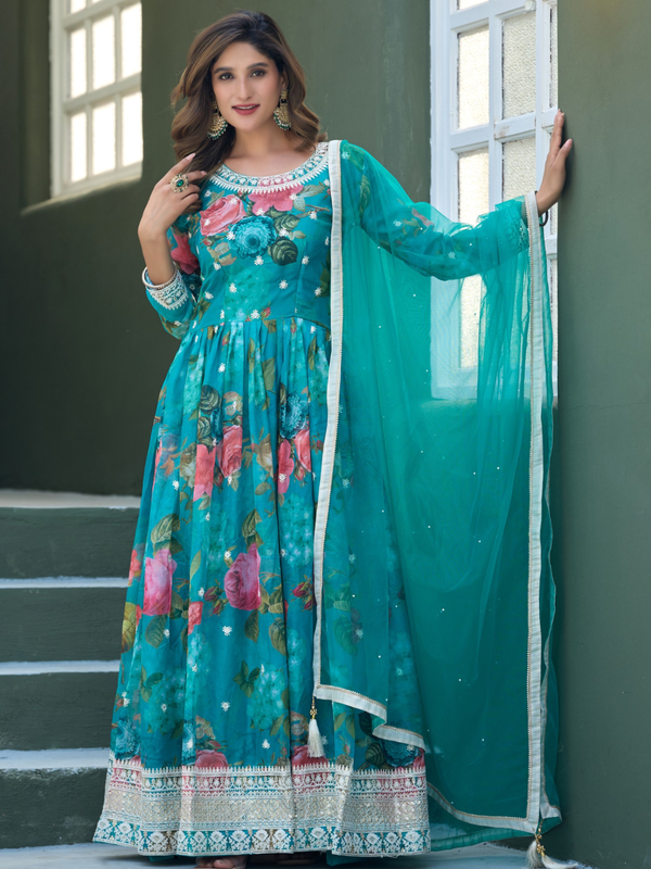 Stepnshop (ST06) Premium Silk Embroidered Gown with Sequins