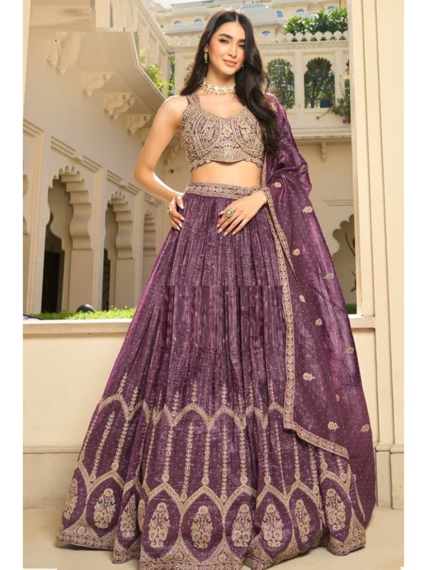 Stepnshop Fendi Mirror & Stone Work Embroidered Lehenga Set