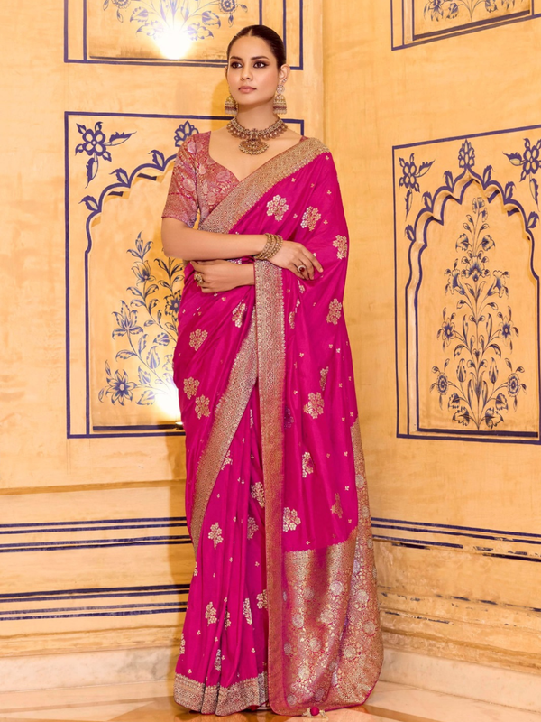 Stepnshop (ST06) Crepe Silk Saree with Zari Weaving