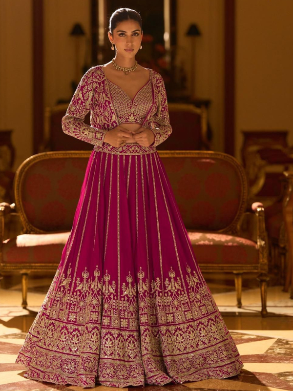 Stepnshop (ST06) Georgette Embroidered Lehenga with Jacket Set