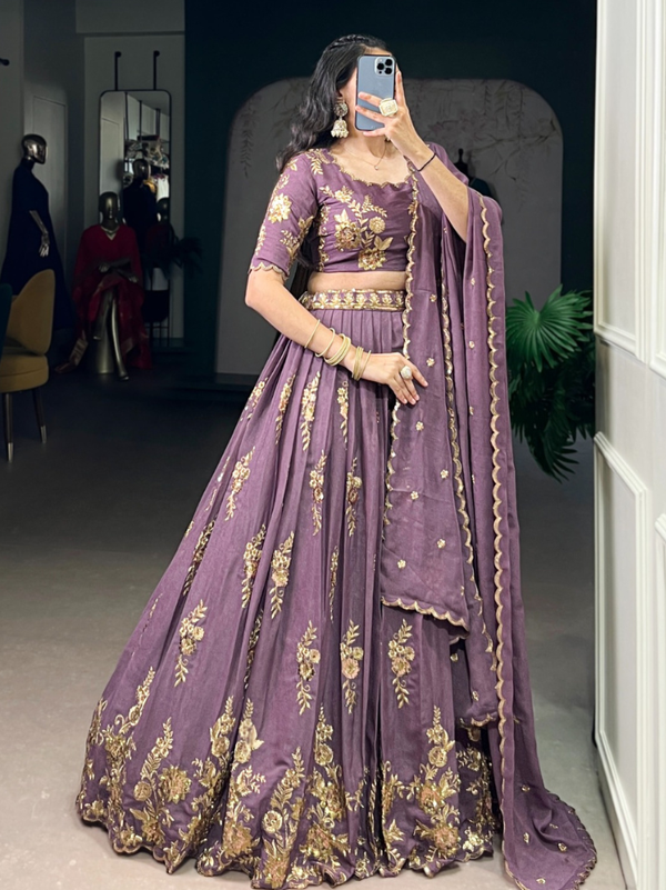 Stepnshop Fancy Sequin Embroidered Lehenga Set