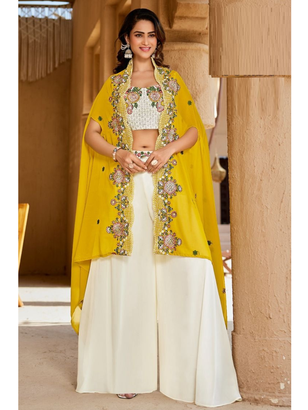 Stepnshop Viscose Indo-Western Co-Ord Set with Stone Work