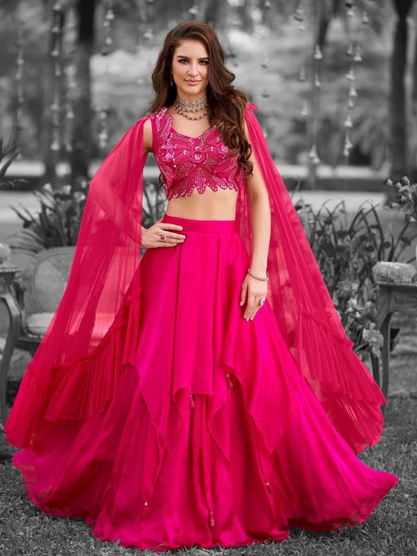 Stepnshop Elegant Fancy Embroidered Lehenga Choli Set