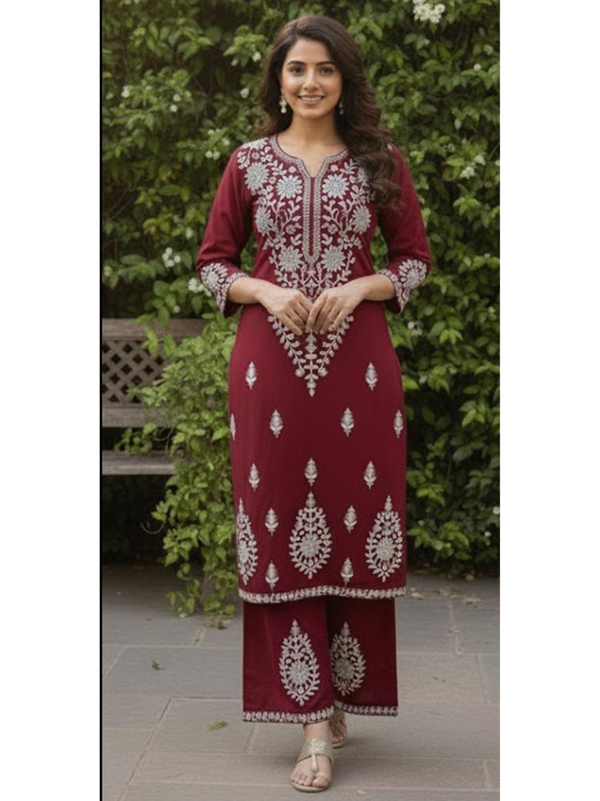 Stepnshop Kruti Premium Rayon Embroidered Suit Set