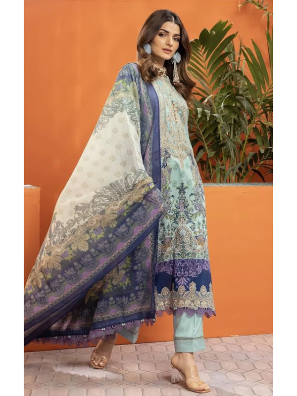 Stepnshop Pakistani Style Cotton Suit with Patch Work