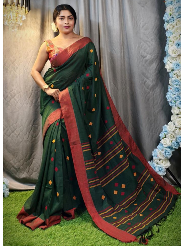 Stepnshop Premium Khadi Cotton Saree for Everyday Wear