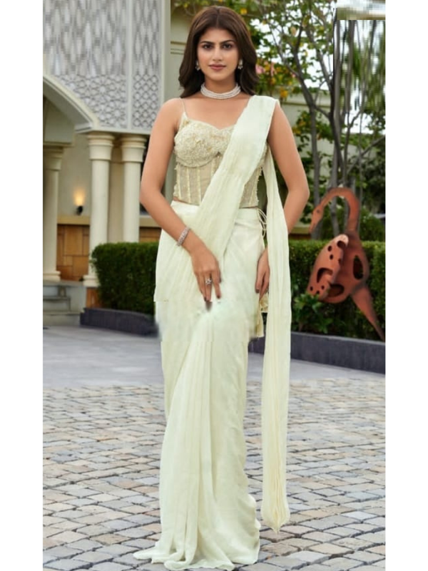 Stepnshop (ST06) Ready-to-Wear Fendi Saree with Sequence & Piping Work