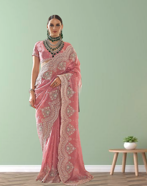 Fancy With Designer Hand Work Border Saree