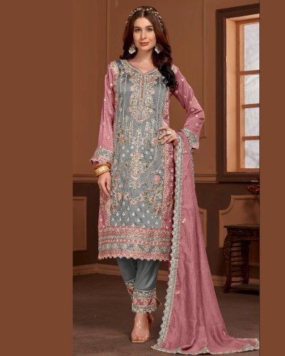 Woman’s Pakistani Style Straight Salwar Kameez