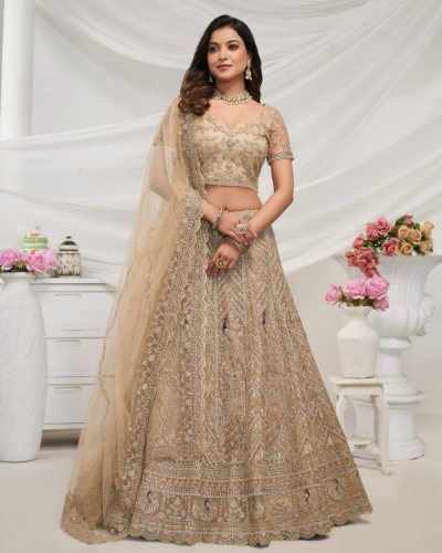 Modern Net Lehenga for Reception for Bridel