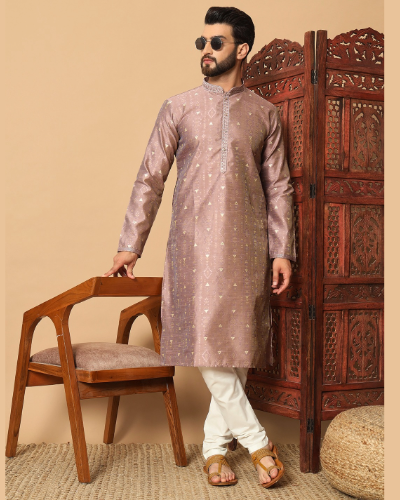 Designer Men’s Wear Mirror Pure Jacquard Kurta Pajama Wedding & Festival