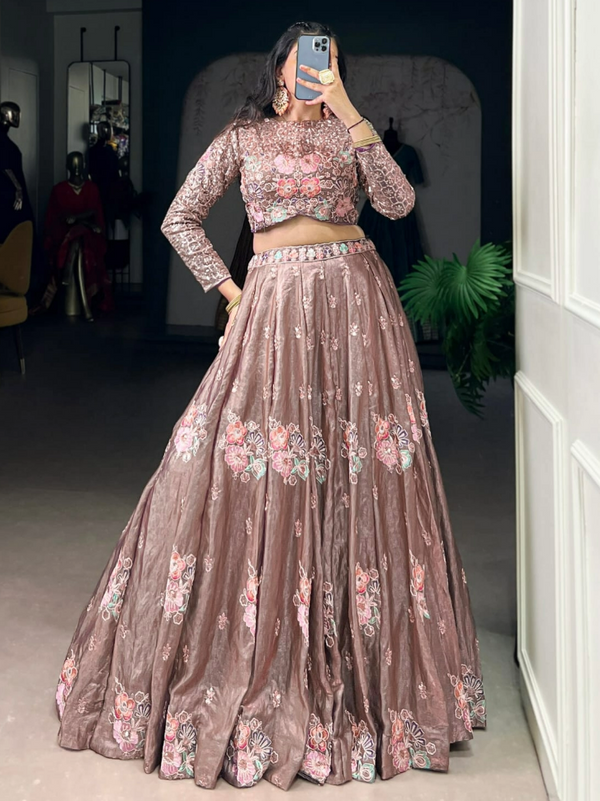 Stepnshop Fendi Sequins & Thread Embroidered Lehenga Set