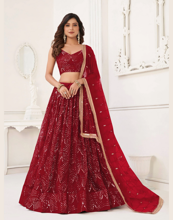 Butterfly Net Designer Party Style Sequence Lehenga Choli