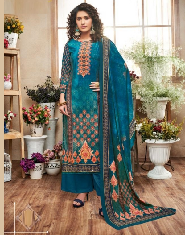 Indian Women Printed Designer Pure Pashmina Salwar Suits