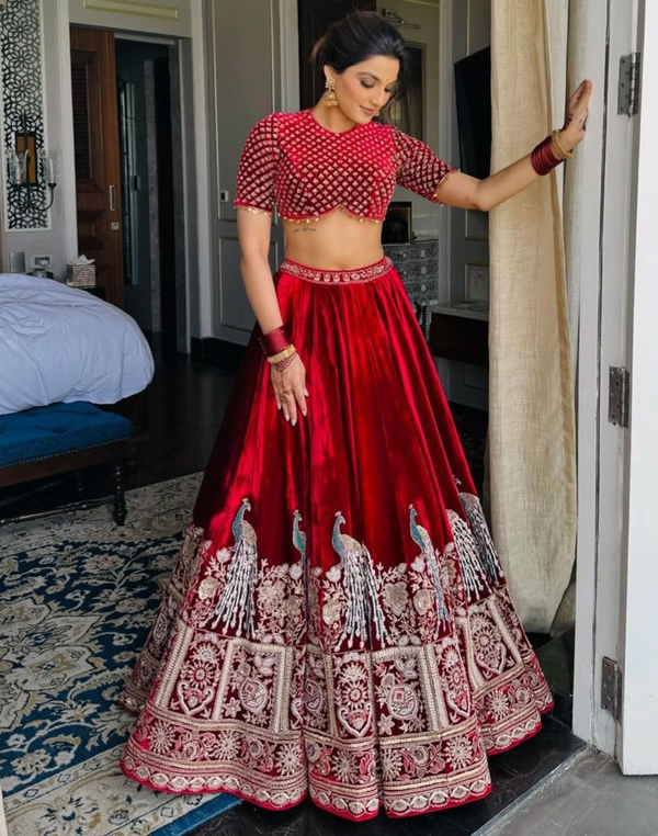 Viscose Velvet Party Wear Sequence Lehenga Choli