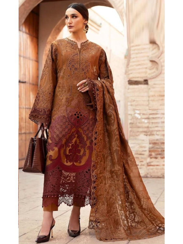 Stepnshop Cotton Pakistani Style Suit with Embroidery Work