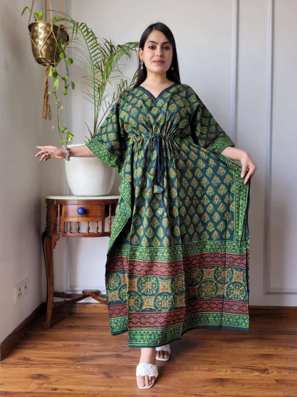 Stepnshop Printed Cotton Kaftan Style Outfit
