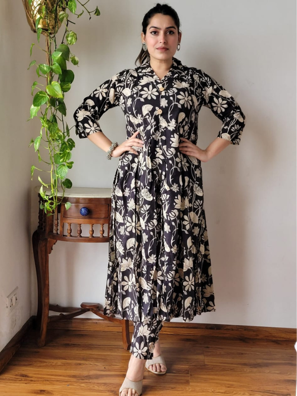 Stepnshop Cotton Hand Block Print Kurti Set