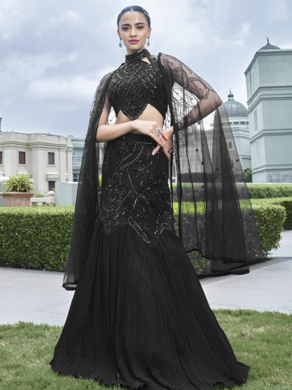 Stepnshop Viscose Sequin & Hand Work Lehenga Set