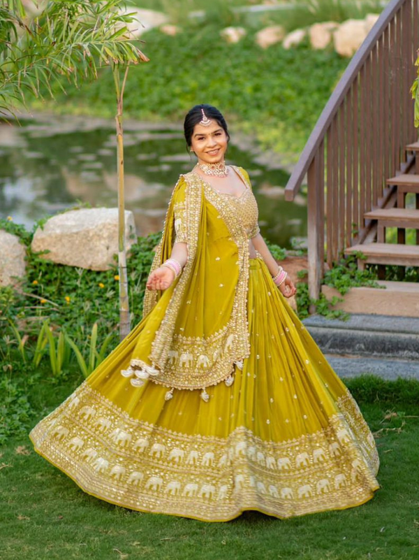 Georgette Lehenga Set with Heavy Embroidery & Sequin Work