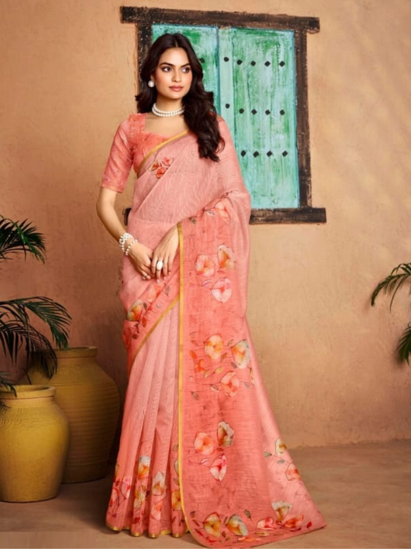 Classic Cotton Silk Saree with Printed Detailing
