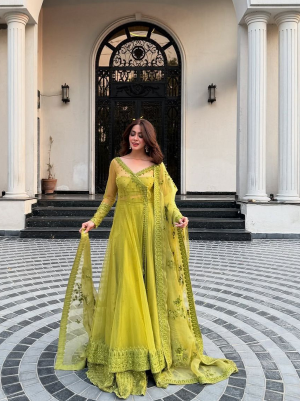 Butterfly Net Anarkali Suit with Thread & Sequin Work