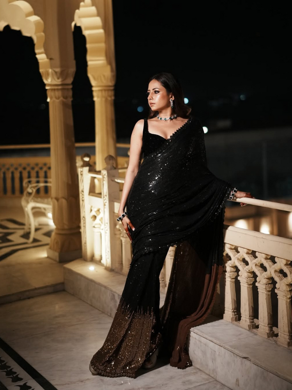 Black Bollywood Georgette Saree