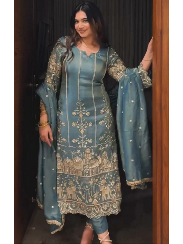 Stepnshop Jimmy Choo Organza Suit with Sequin Work