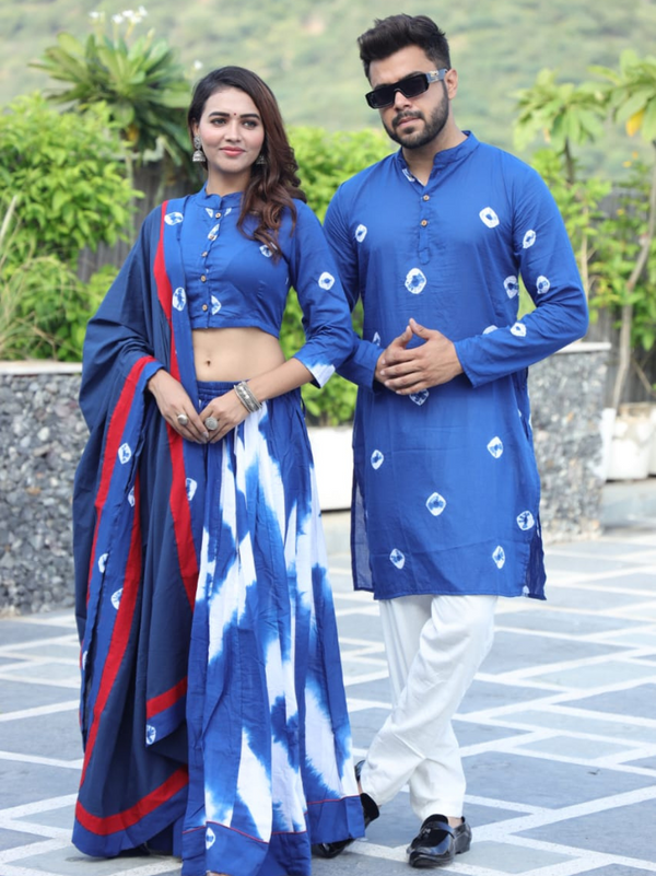 Stepnshop Couple Combo Set with Hand Block Print Work